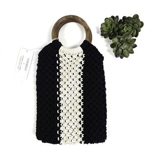 Curateur x Laude The Label Bohemian Handmade The Gabby Macrame Bag NWT